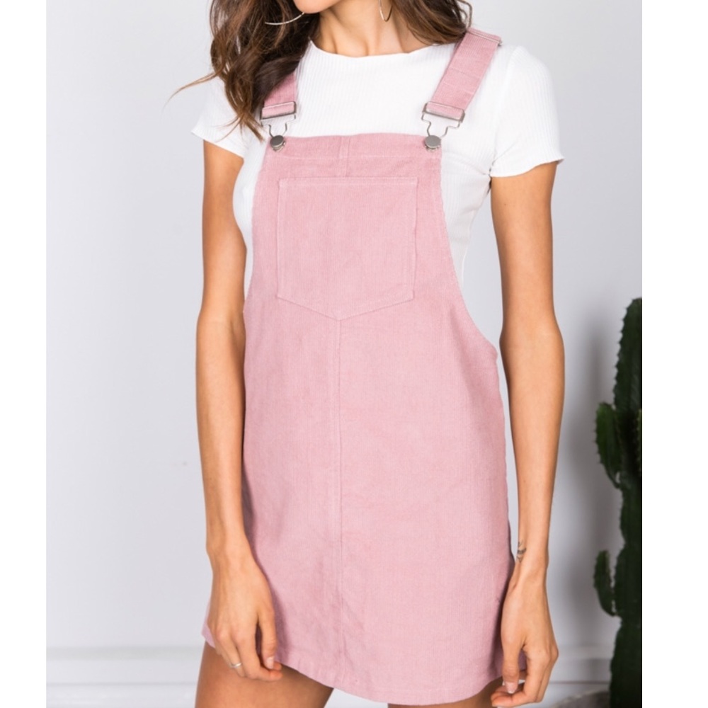 Corduroy pink overall style dress size: small